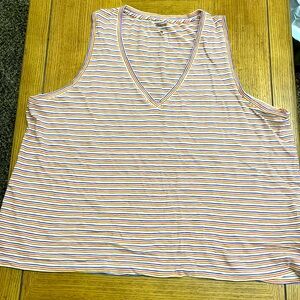 Madewell Striped Sleeveless V-neck T-shirt 3X